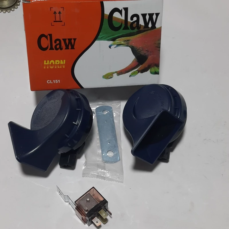 بوق حلزونی دوقلو کلاو همراه رله 80 امپر و بست برند Claw